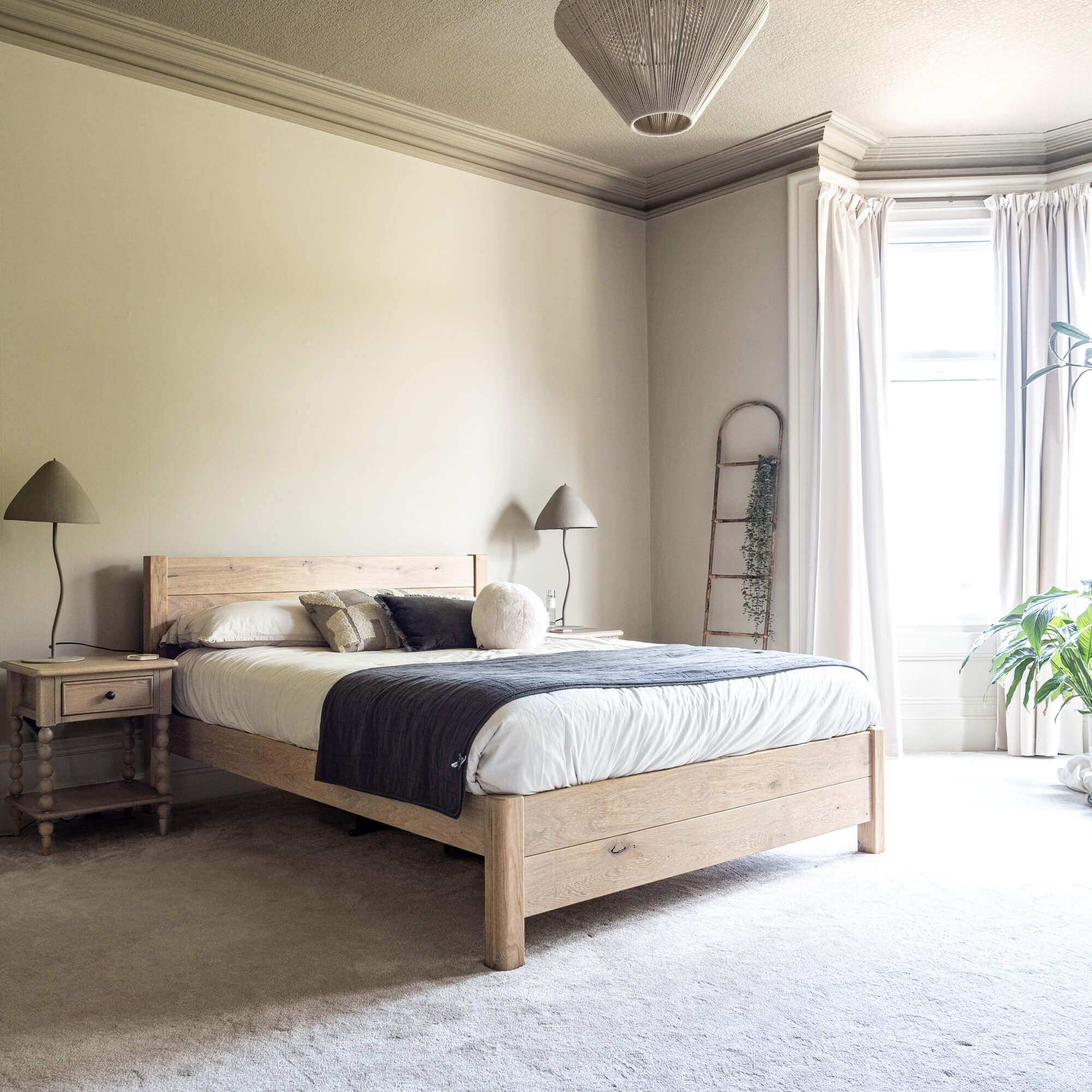 Model 03 - King - Rubio Monocoat Natural Finish - Rounded Footboard Posts (Customer Home)