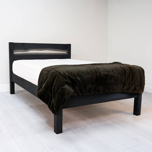 Live Edge Oak Bed Frame 01 – Black