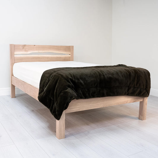 Live Edge Oak Bed Frame 01 – White