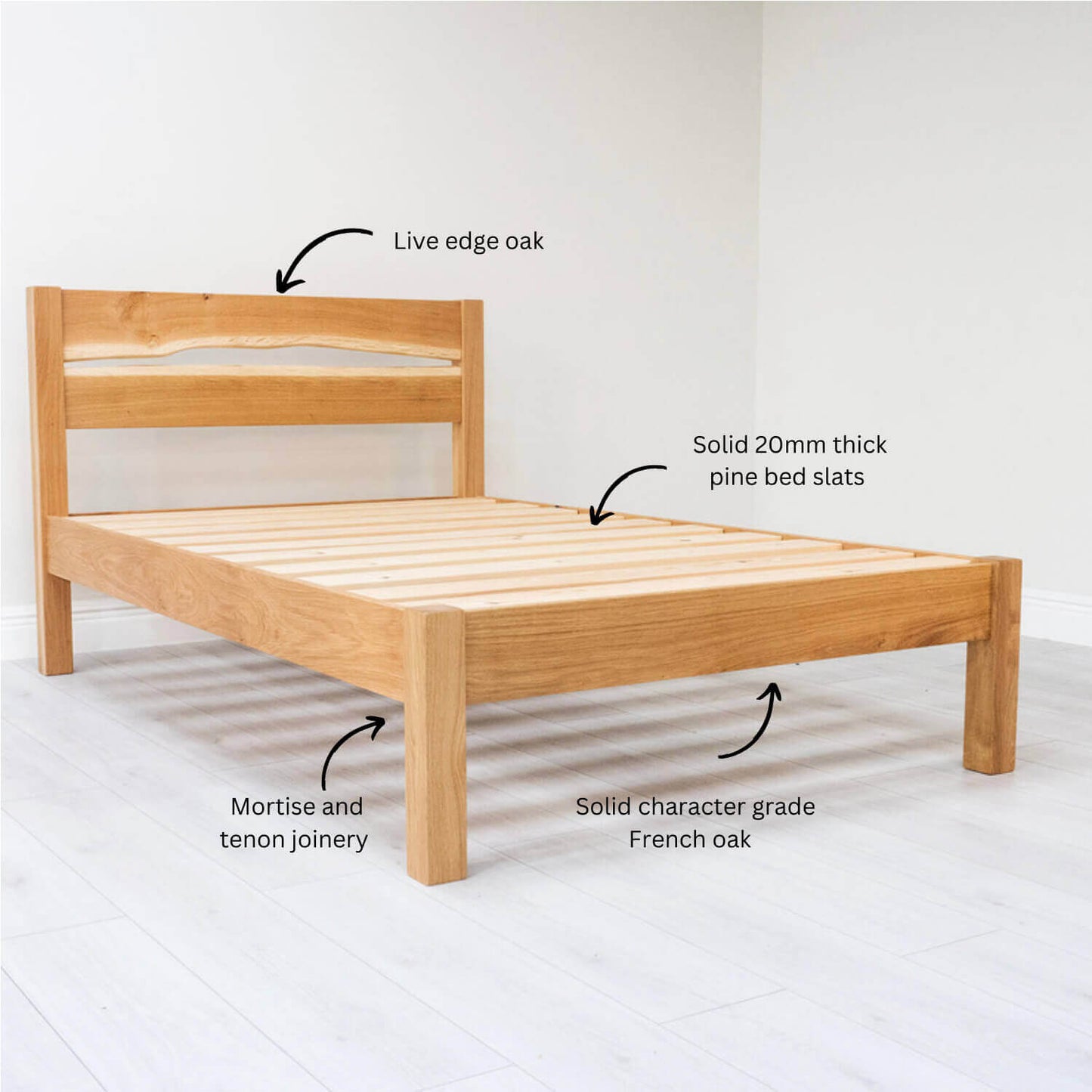 Live Edge Oak Bed Frame 01 - Light
