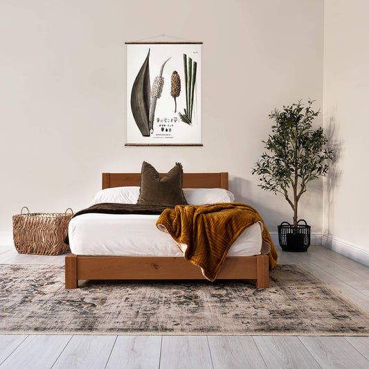 Model 04 - Low Wooden Bed – Walnut