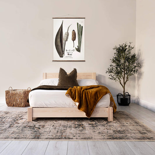 Model 04 - Low Wooden Bed – White