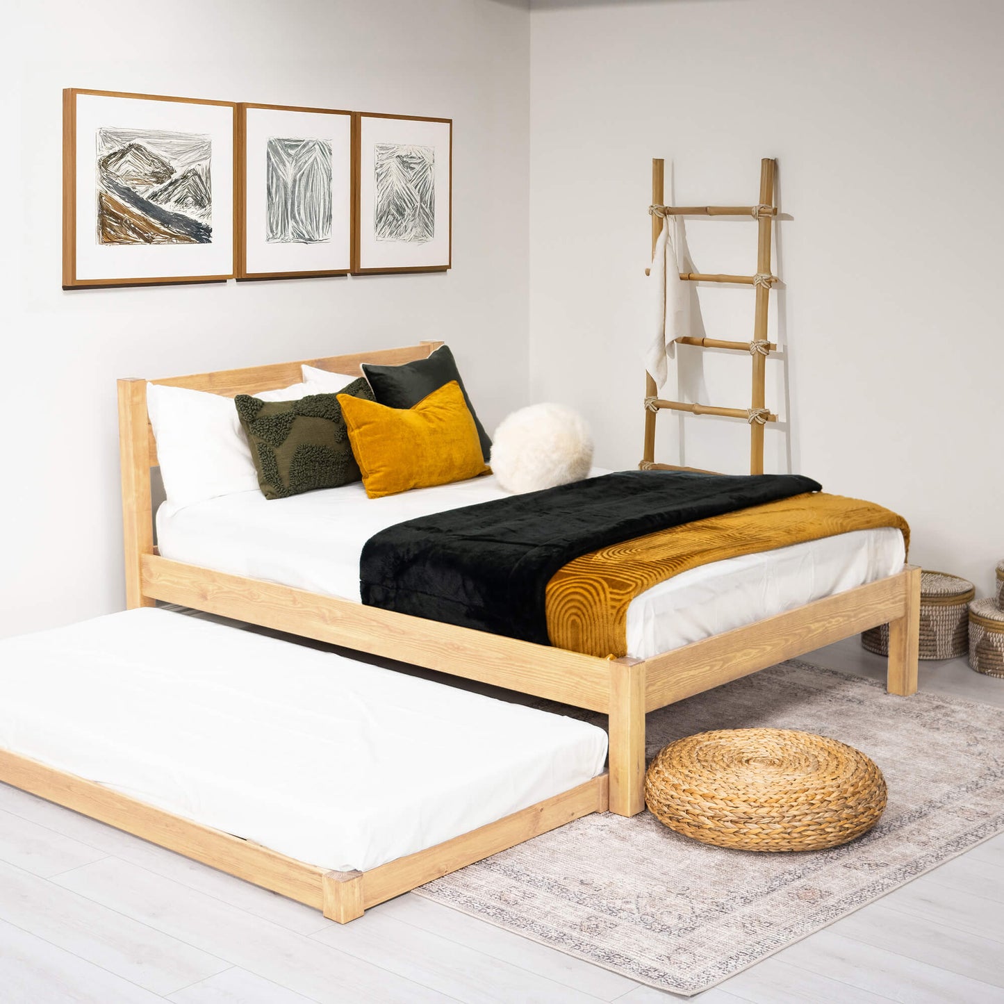 Model 10 - Wooden Trundle Bed