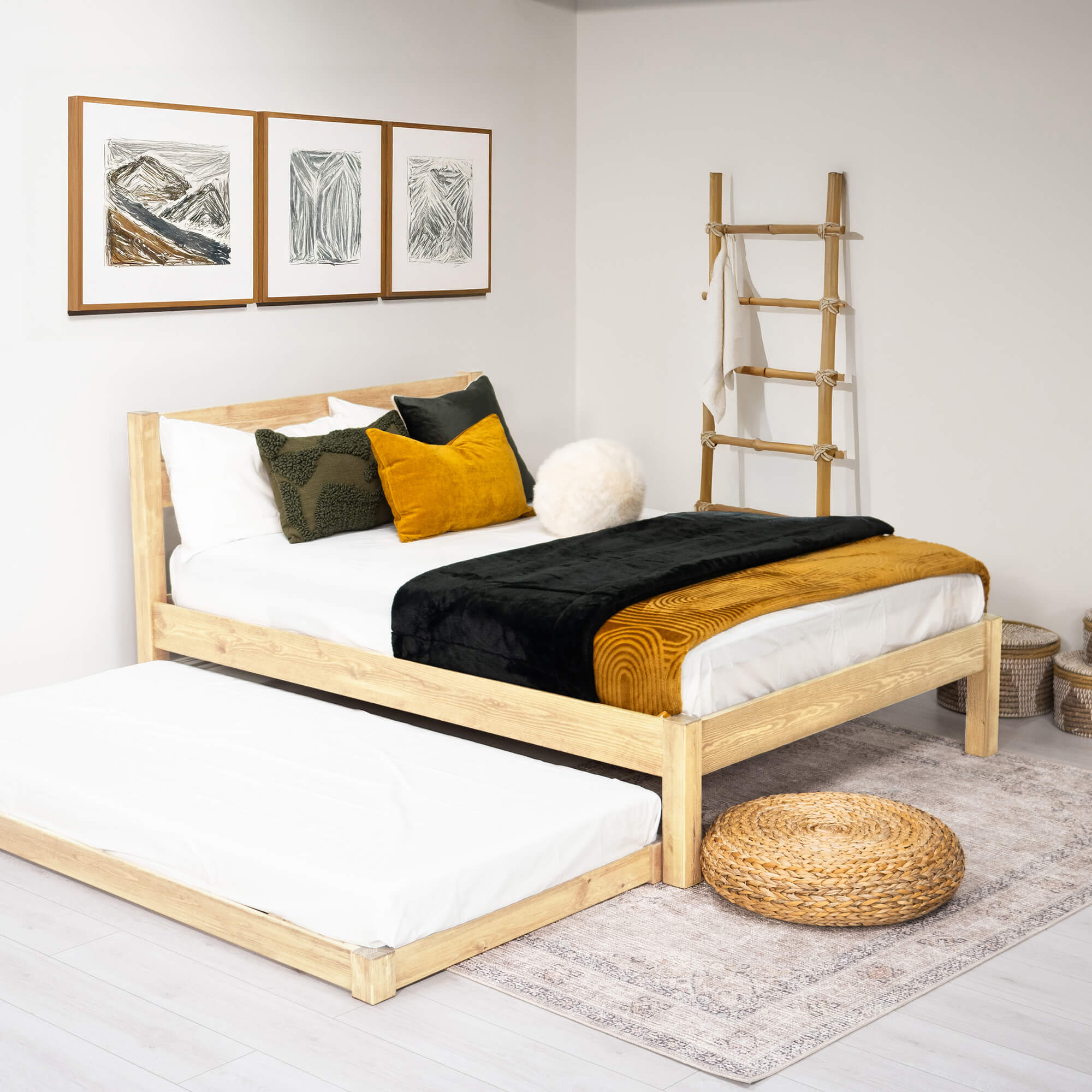 Model 10 - Wooden Trundle Bed