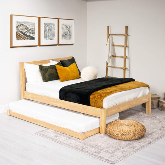 Model 10 - Wooden Trundle Bed – Light
