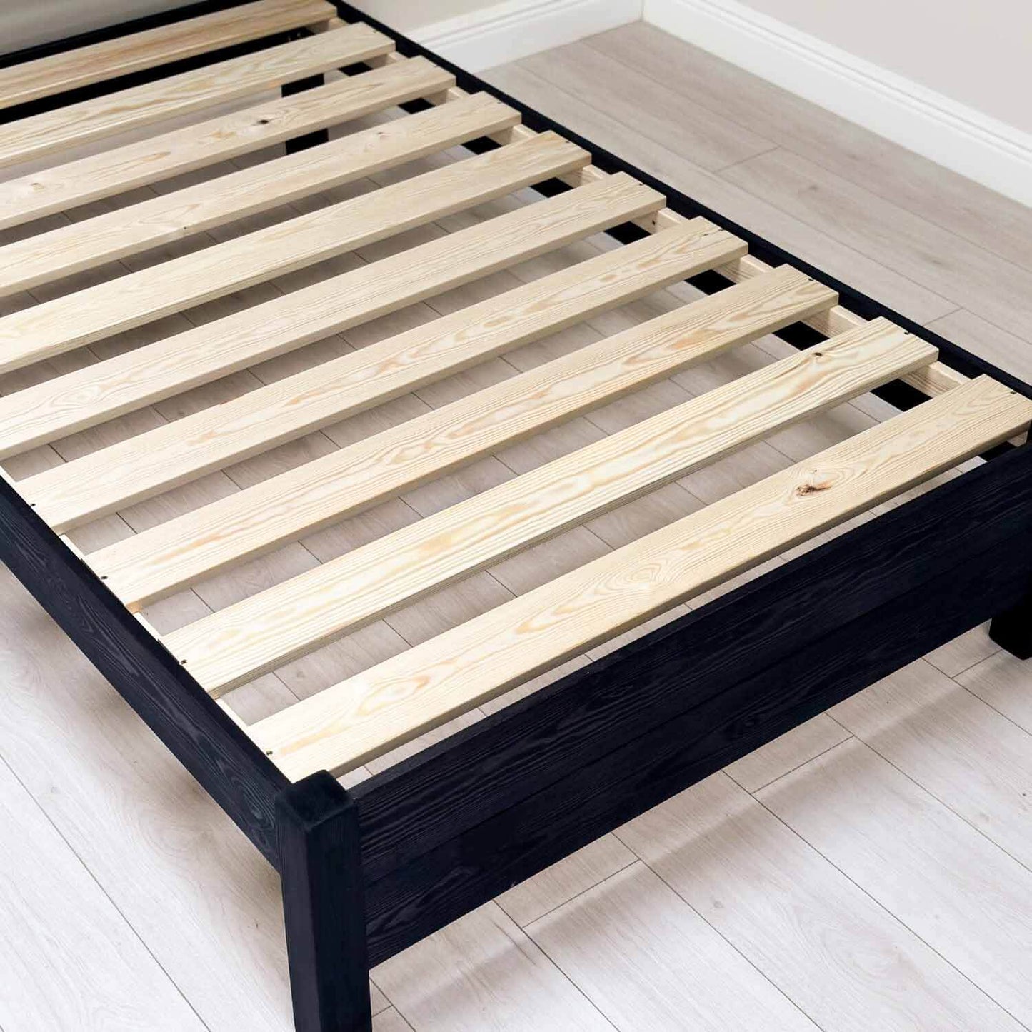 Model 03 - Standard Height Bed - Solid Pine - Black Finish