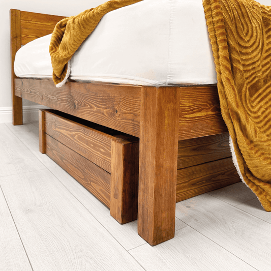 Under Bed Drawer - Solid Pine - Walnut Finish