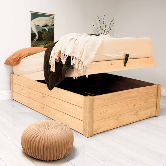 Model 13 - Ottoman Bed No Headboard - Increased Height – Light