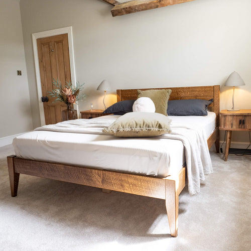 Model 01 - Solid Oak - Walnut Finish - Tapered Legs (Customer Home)