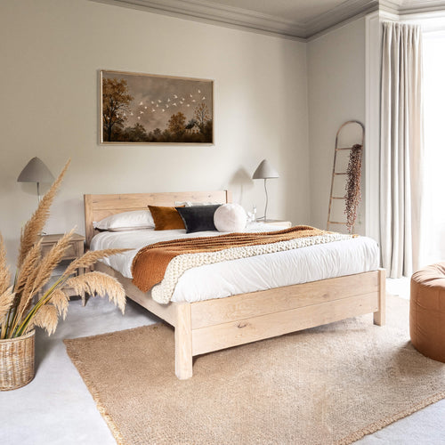 Model 03 - King - Rubio Monocoat Natural Finish - Rounded Footboard Posts