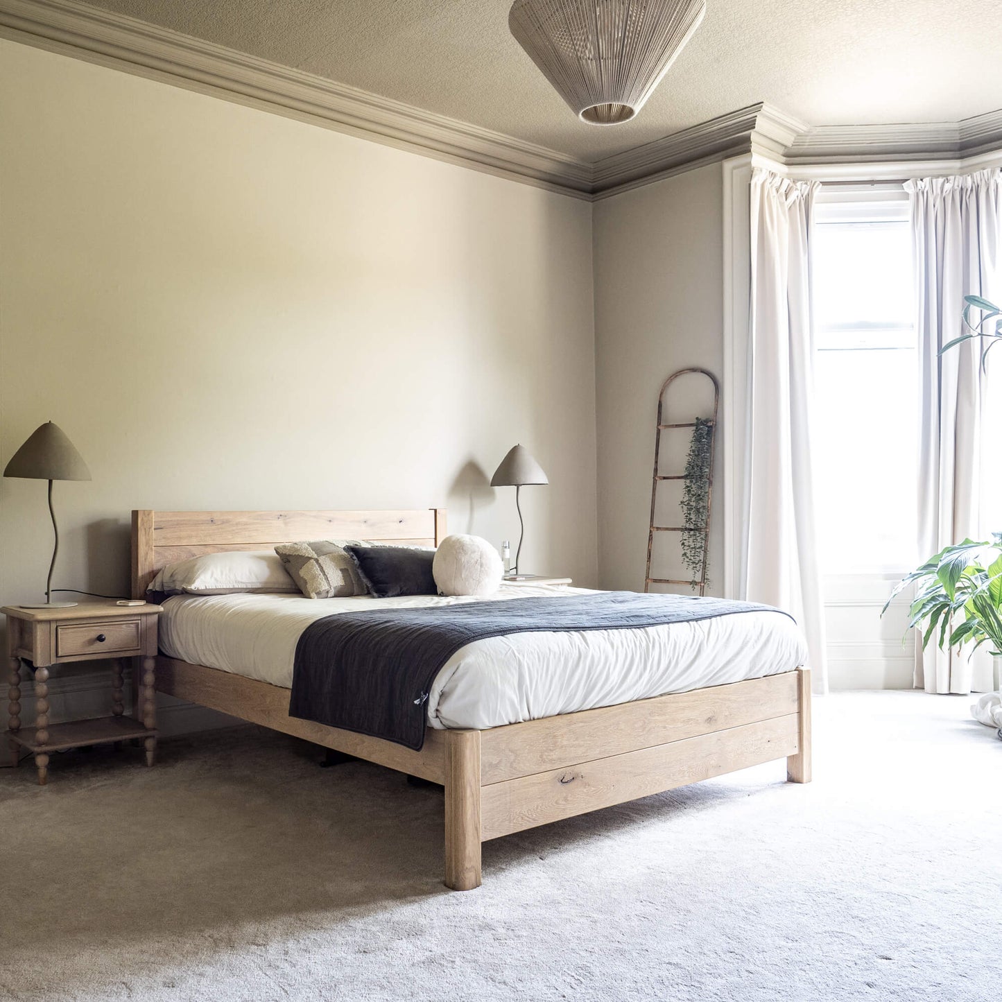 Model 03 - King - Rubio Monocoat Natural Finish - Rounded Footboard Posts (Customer Home)