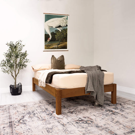 Model 02 - Wooden Platform Bed, No Headboard – Walnut