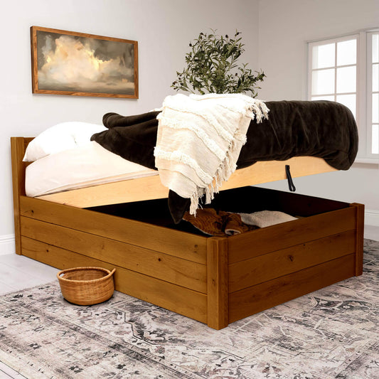 Model 12 - Wooden Ottoman Bed - Increased Height – Walnut