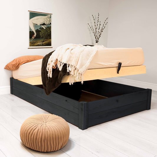 Model 07 - Ottoman Bed No Headboard – Black