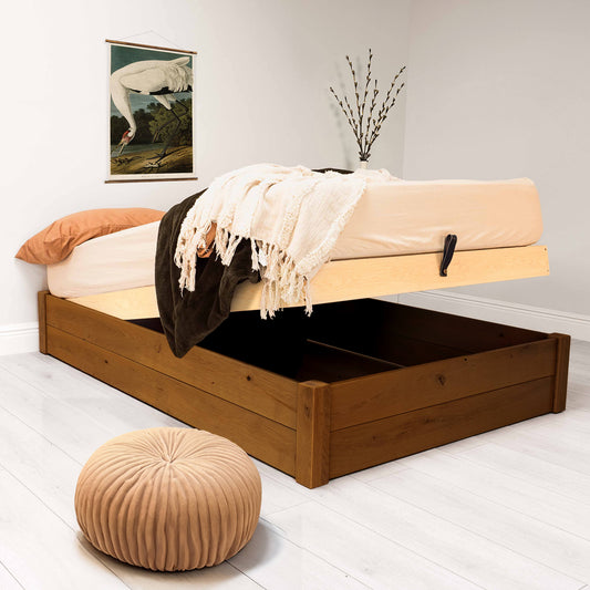 Model 07 - Ottoman Bed No Headboard – Walnut