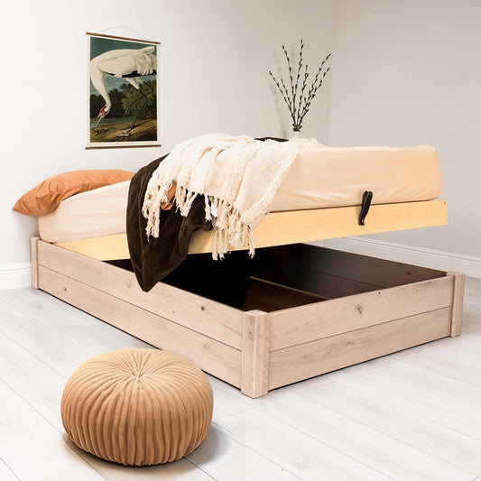 Model 07 - Ottoman Bed No Headboard – White