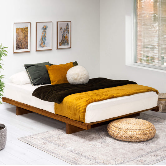 Model 11 - Japanese Style Low Wooden Bed – Walnut