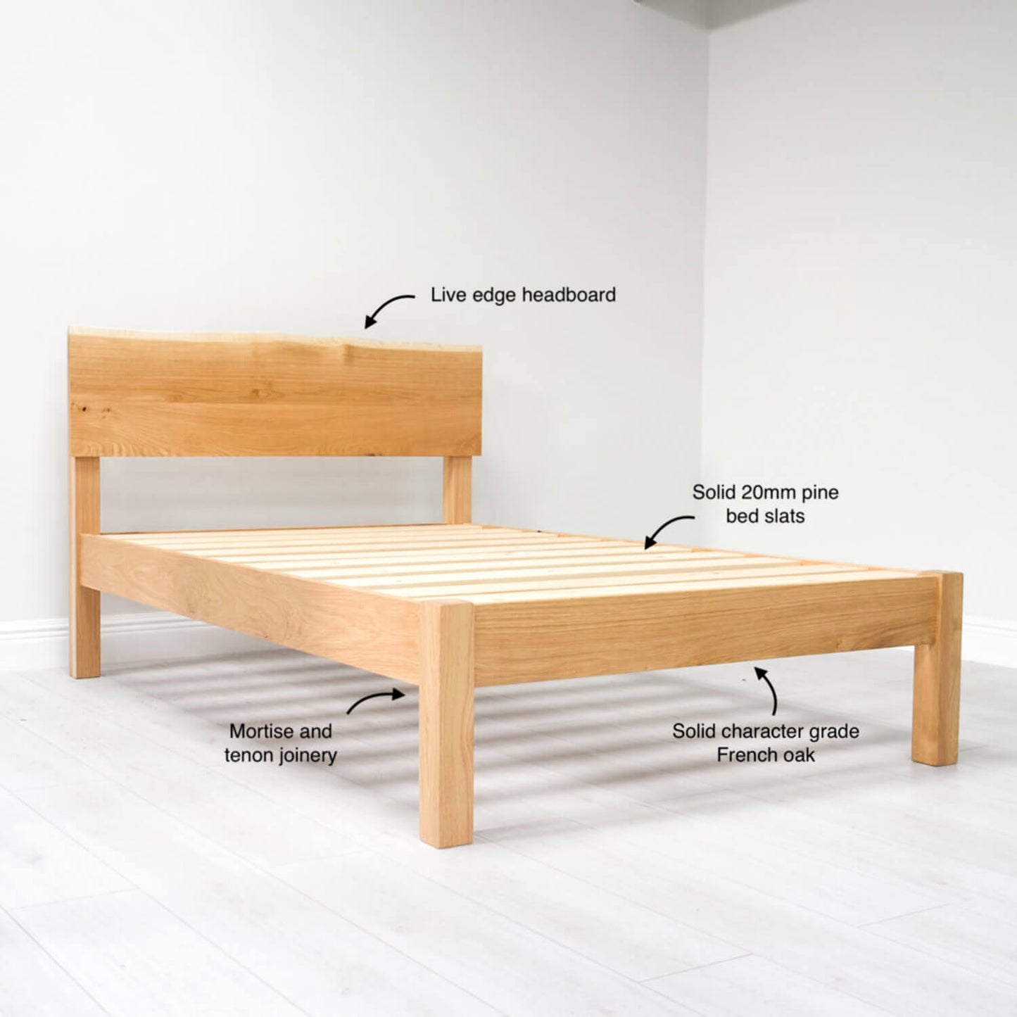 Live Edge Oak Bed Frame 02 - Light