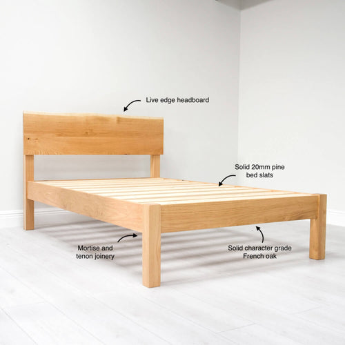 Live Edge Oak Bed Frame 02 - Light