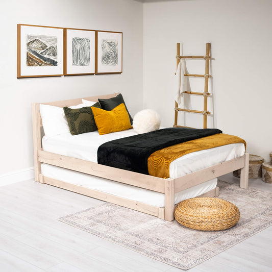 Model 10 - Wooden Trundle Bed – White