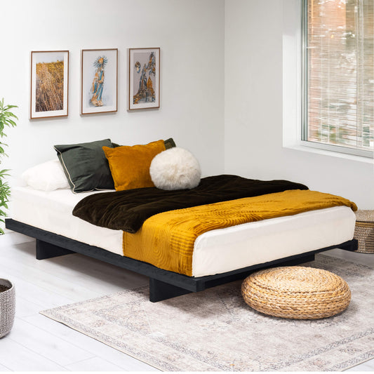 Model 11 - Japanese Style Low Wooden Bed – Black