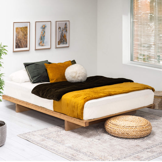 Model 11 - Japanese Style Low Wooden Bed – Light
