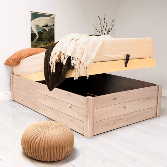 Model 13 - Ottoman Bed No Headboard - Increased Height – White