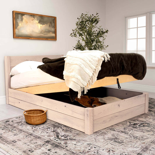 Model 05 - Wooden Ottoman Bed – White
