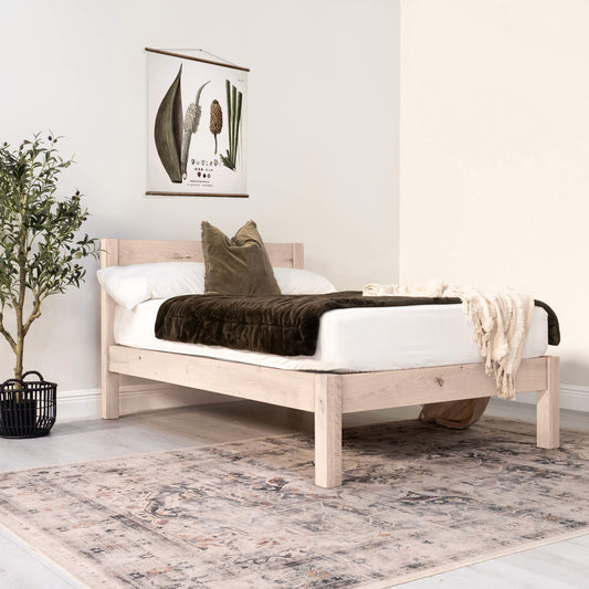 Model 01 - Handmade Wooden Bed – White