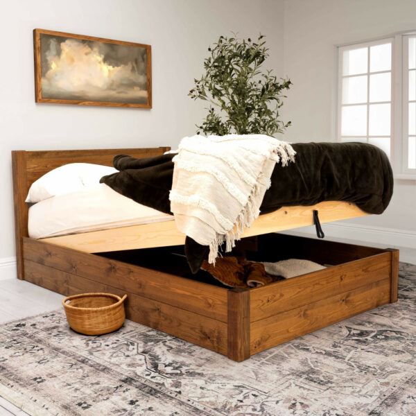 Wooden Ottoman Bed - Walnut